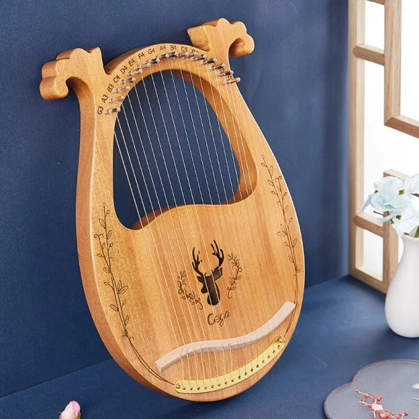 16-String Wooden Lyre Harp Resonance Box String